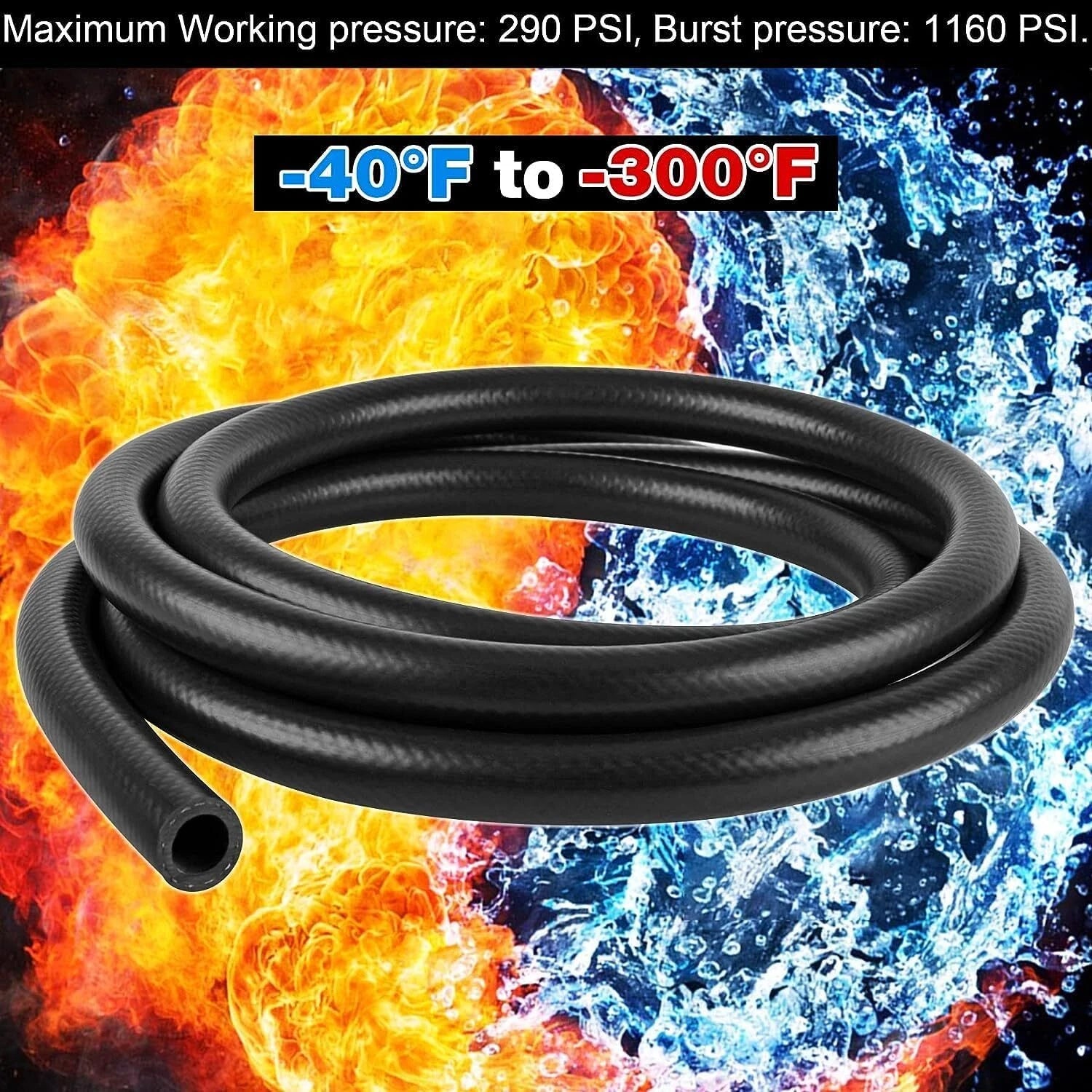 Fuel Line Hose for NBR (3/8" ID, 20 Feet) for Small Engines (20–300 PSI)