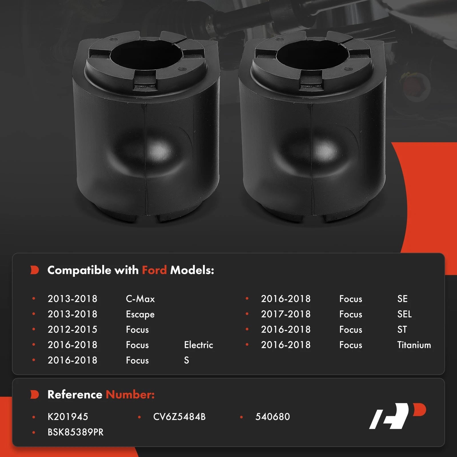 2X Front Sway Bar Bushings for Ford Escape (2013-2018) Focus (2012-2018)