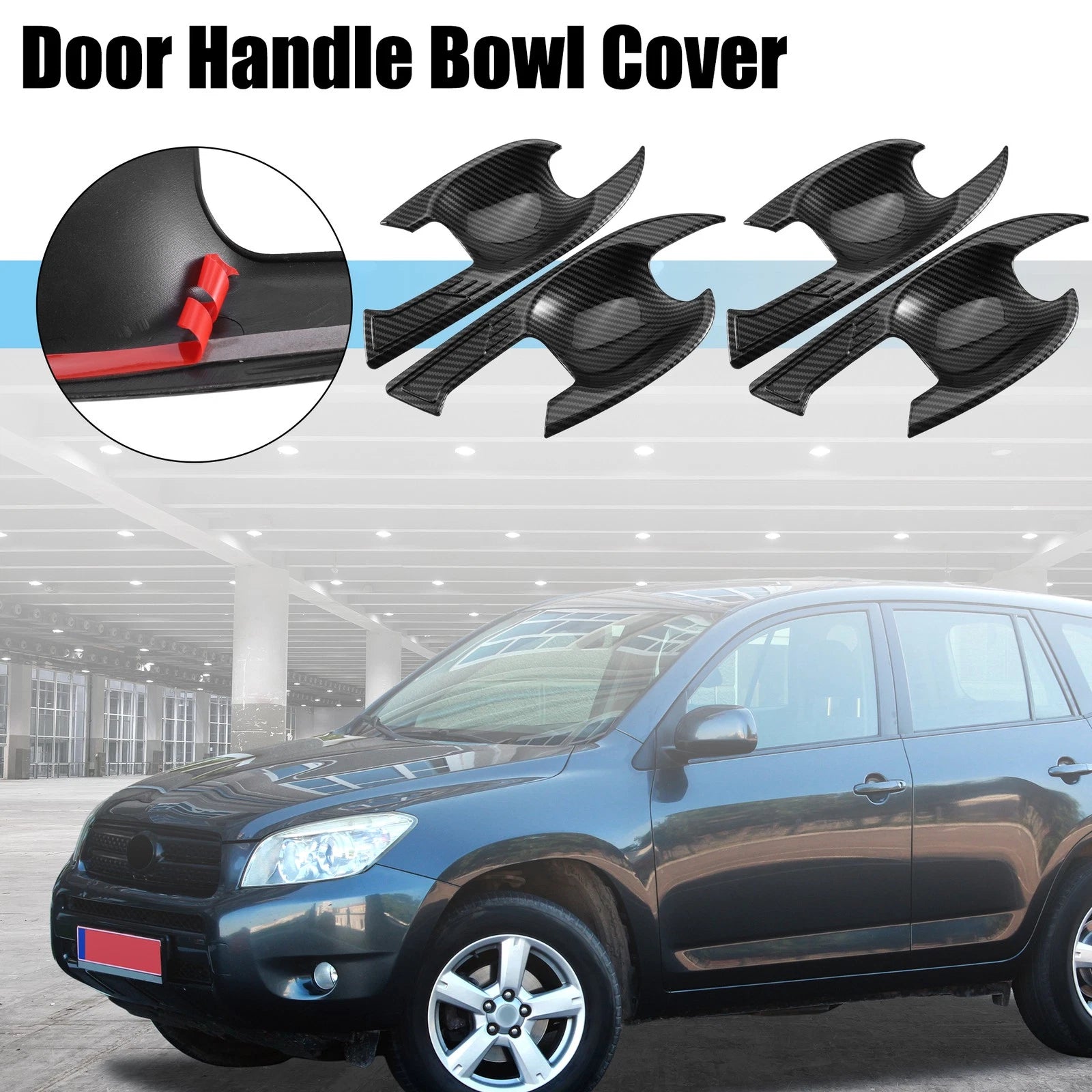 Set of 4 Door Handle Bowl Cover Trim Protector for Toyota RAV4 (2019–2023)
