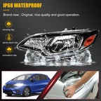 2X Halogen Headlights for Honda Fit (2015–2017) Black Amber