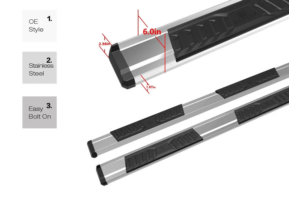 Chrome Running Boards for Ford F150 SuperCrew Cab (2009-2014)