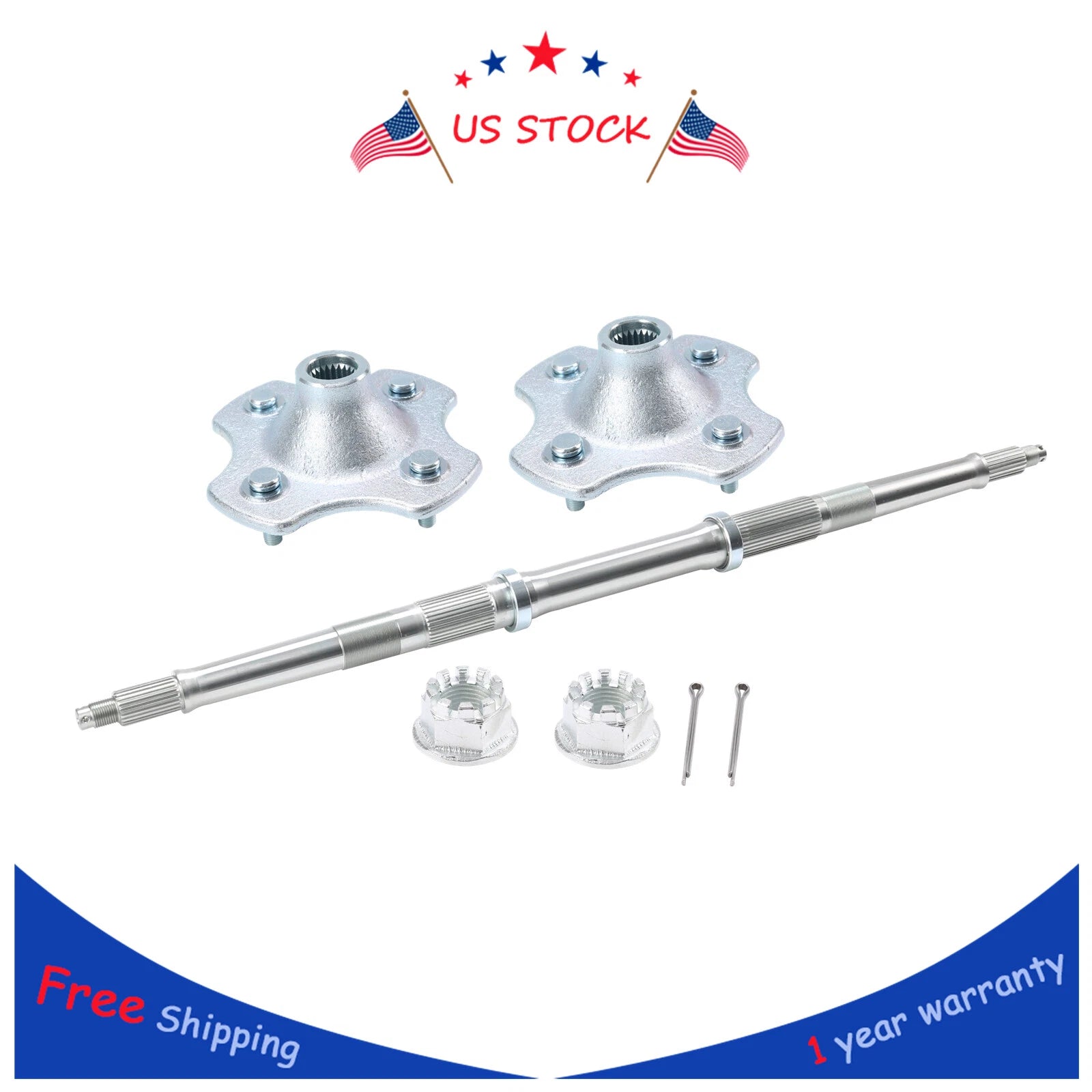 Rear Axle Shaft with Wheel Hub Nuts for Honda TRX300 Fourtrax (1988–1991)