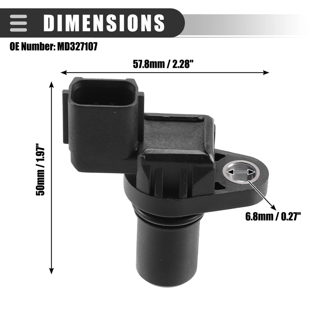 Camshaft Position Sensor for Mitsubishi Eclipse (1996–2005) MD327107 Black