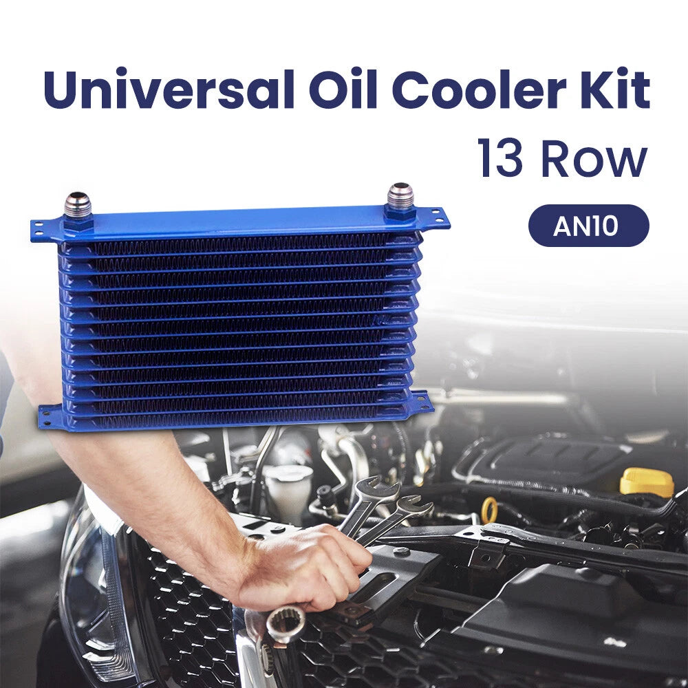 13 Row Engine Oil Cooler with 7" Electric Fan Kit for Universal Applications