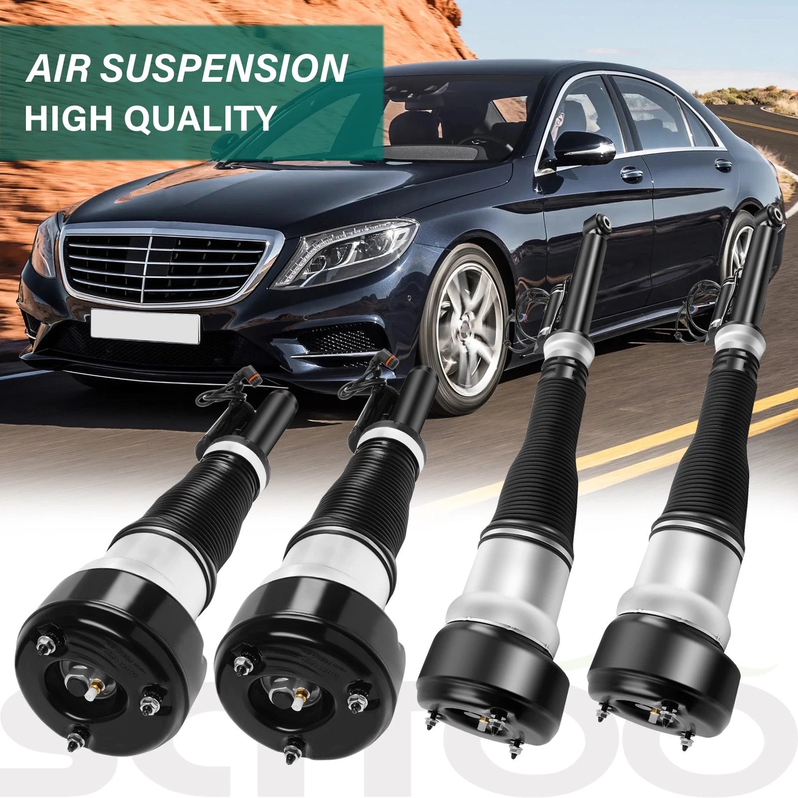 2 Pairs Air Suspension Struts for Mercedes W221 S500 S550 CL500 (2007–2013)