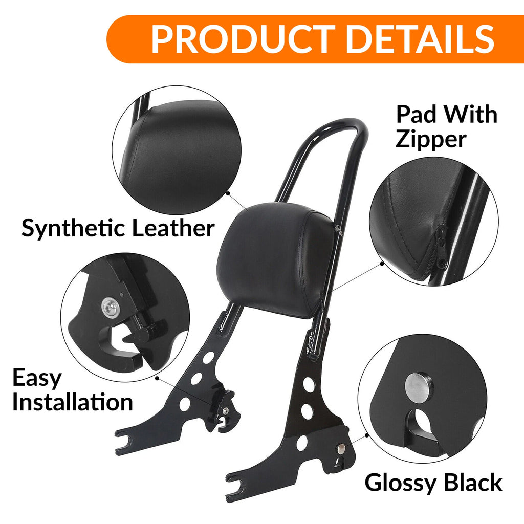 Detachable Sissy Bar Backrest Pad for Harley Sportster 1200 883 (2004–2022)