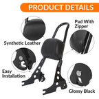 Detachable Sissy Bar Backrest Pad for Harley Sportster 1200 883 (2004–2022)