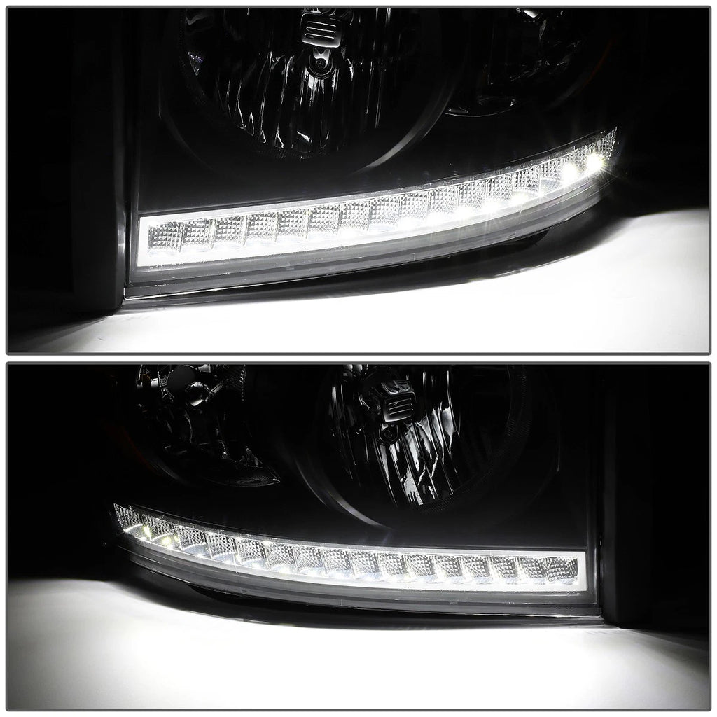 LED DRL Black Housing Amber Side Headlights for Ram Truck (2006–2009)