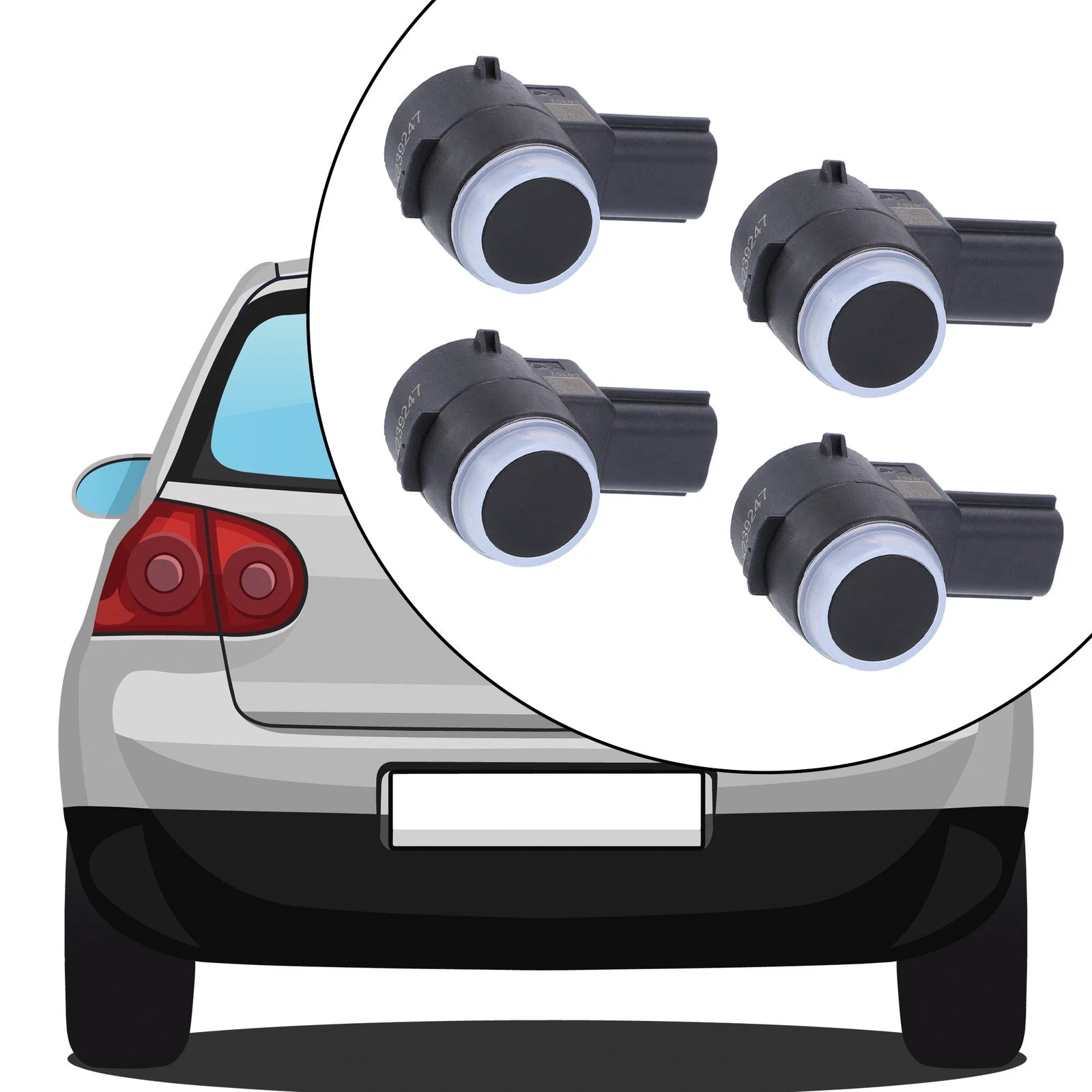 Set of 4 Rear Bumper Park Assist Object Sensors for Buick (ABS 15239247, 25961317)