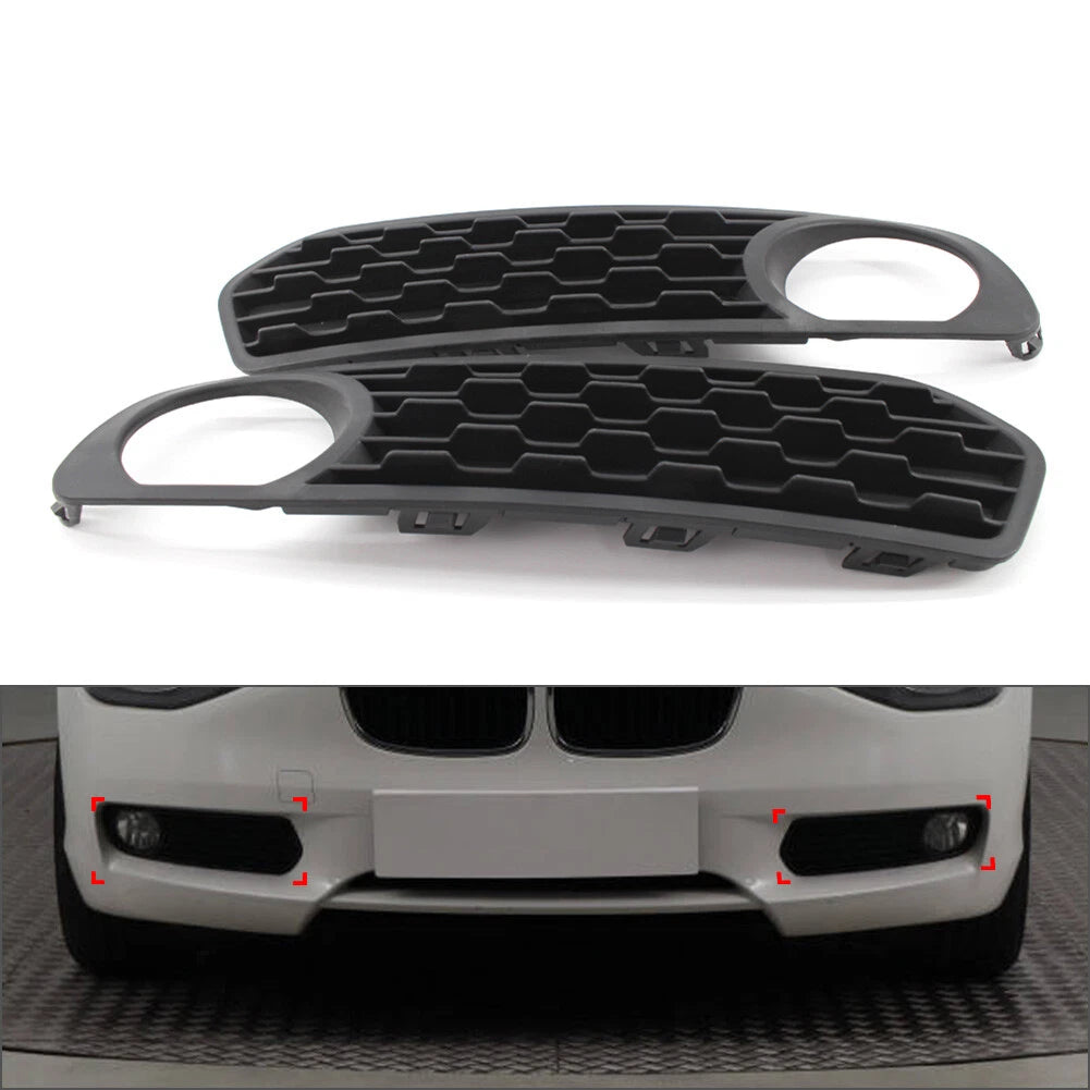 2X Front Bumper Fog Light Grille for BMW 1-Series F20 F21 (2011–2015)