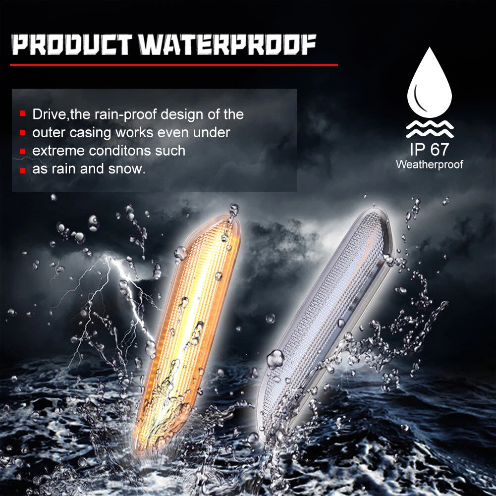 Sequential Clear Lens LED Side Marker Lights for Mini Cooper R60 R61 (2011–2016)