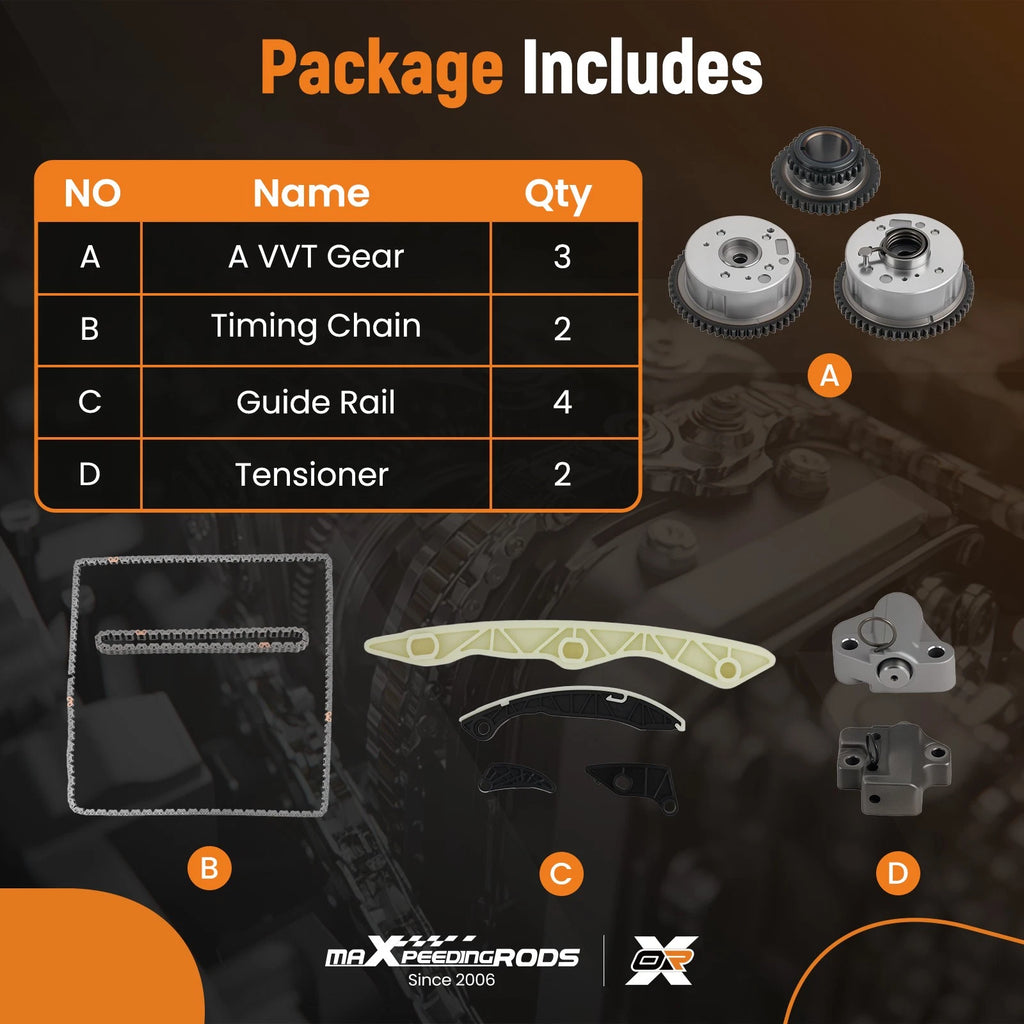 Timing Chain Kit for Chrysler 200, Sebring 2.4L (2007-2014)