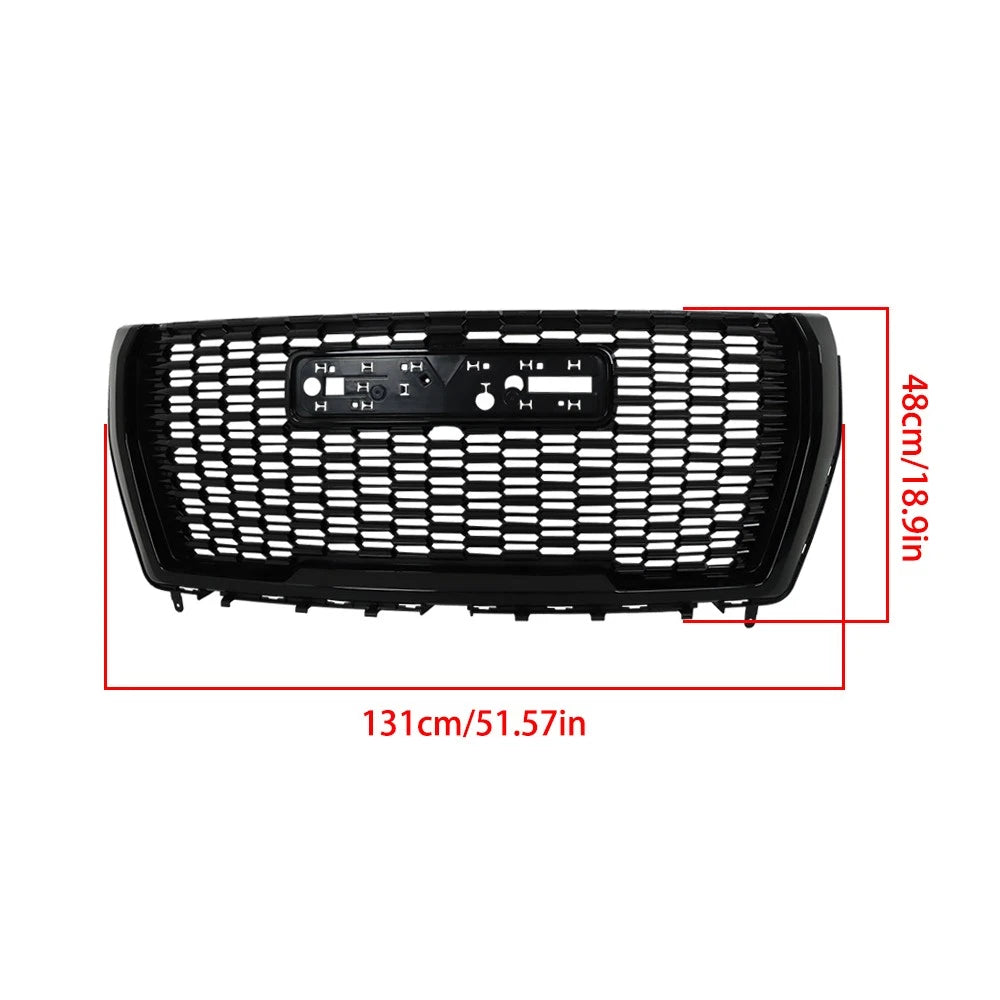 Set of 7 Gloss Black Grille Hood Trim Molding for GMC Yukon/XL Denali (2021–2023)