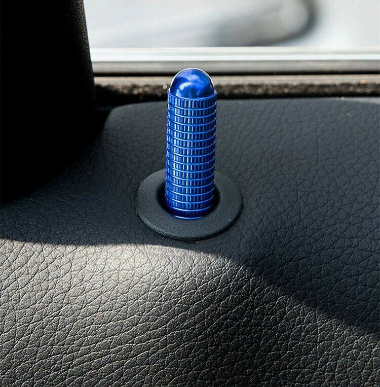 4x Blue Aluminum Interior Door Lock Knobs Cover for Mercedes CLA 200/250 (2019-2025)