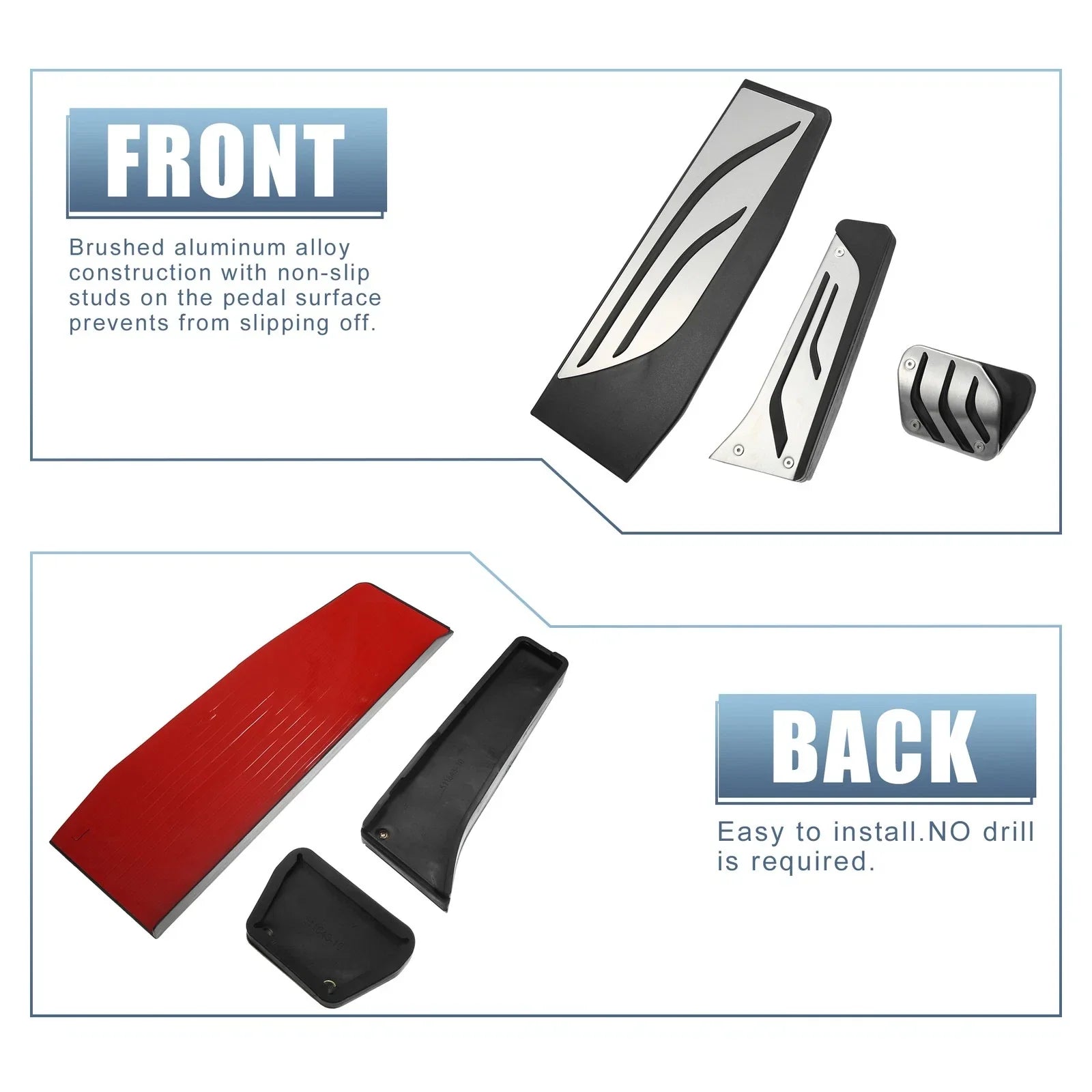 3 x Accelerator & Brake Pedal Covers Set for BMW 1/2/3/4 Series F20