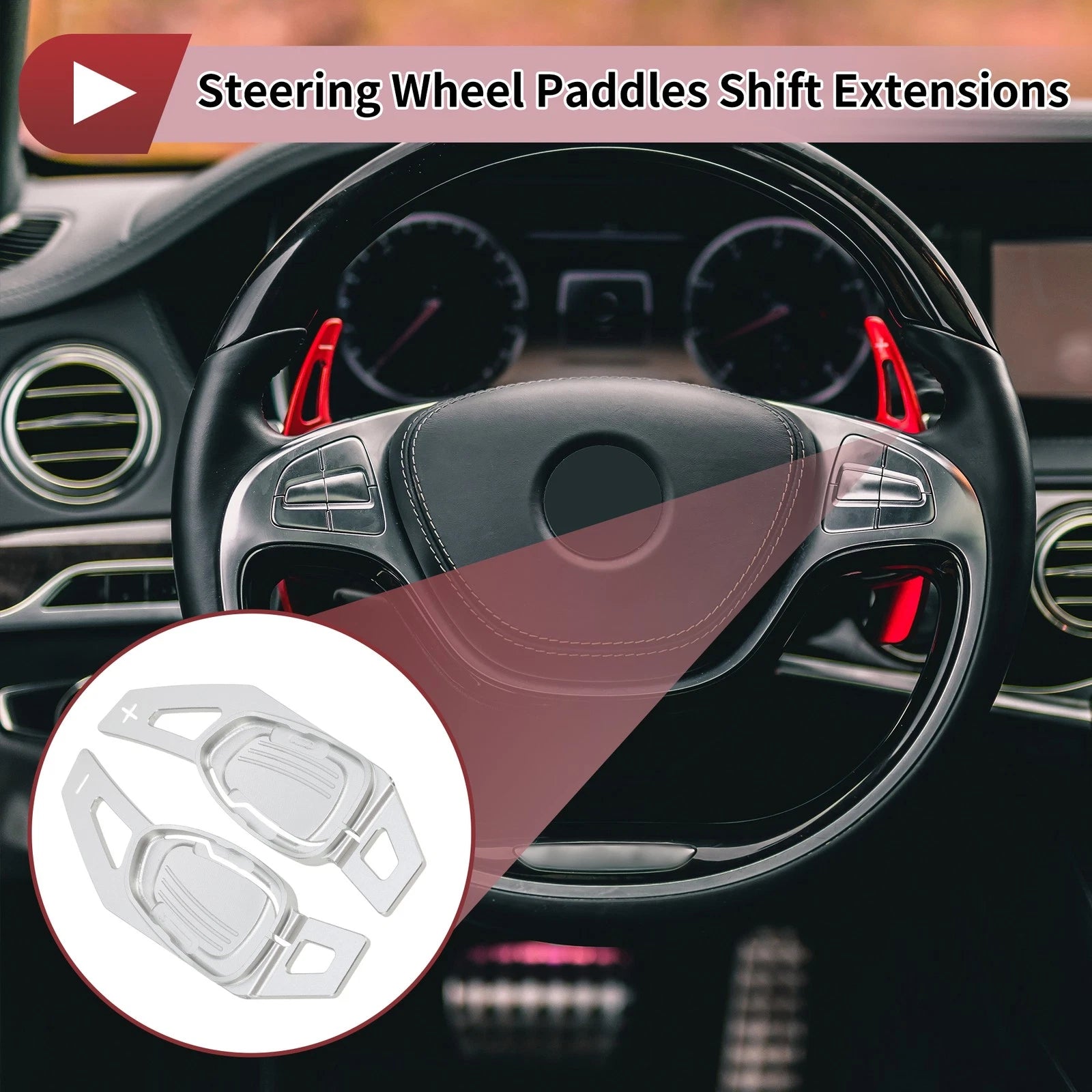 Set of 2 Silver Tone Aluminum Alloy Steering Wheel Paddles for Audi A5 (2016)