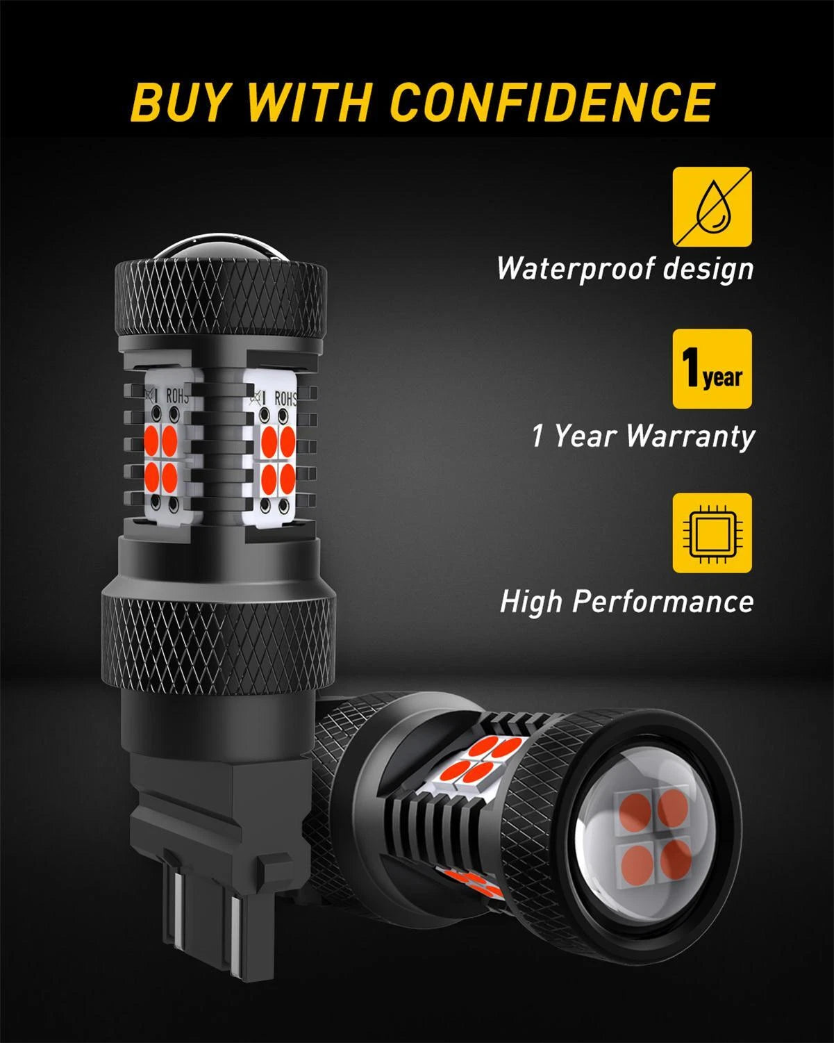 Set of 2 LED Brake Stop Tail Light Bulbs for