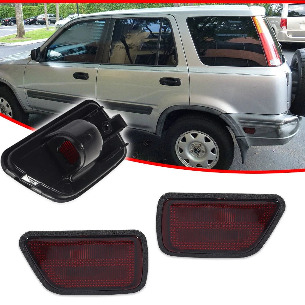 2X Red Lens Rear Bumper Side Marker Lights for Honda CR-V (1997–2001)