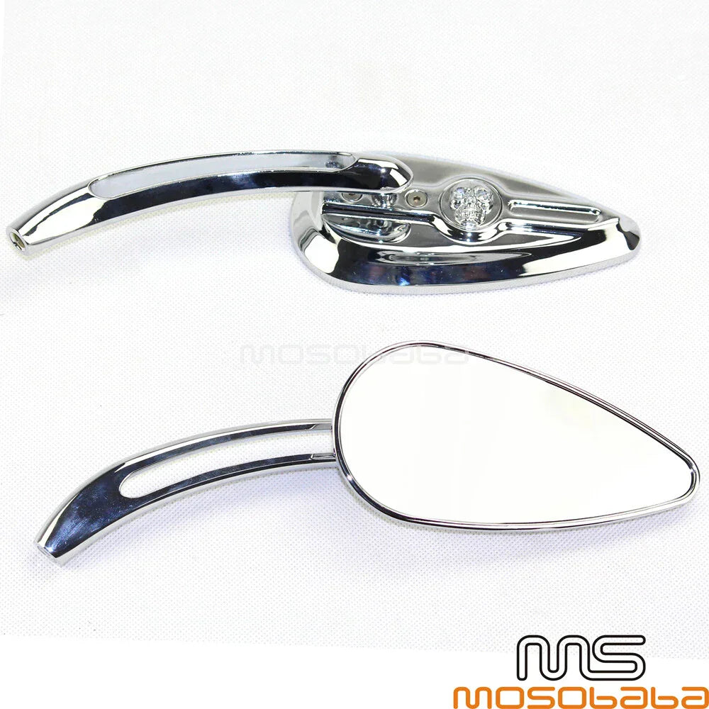 Chrome Skull Rear View Mirrors for Honda Shadow Spirit VT750 (2001-2007)