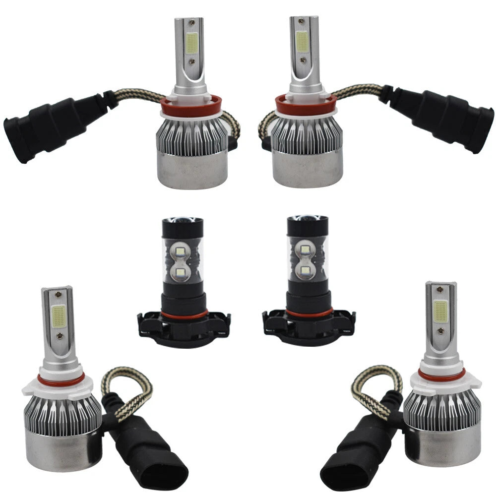 2X LED Headlight + Fog Light Set for GMC Sierra 1500 2500 3500 (2007-2013)