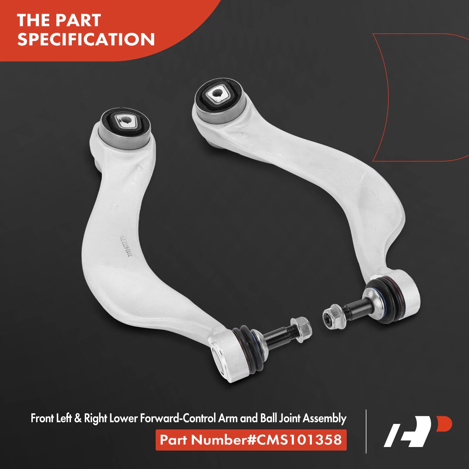2X Front Lower Control Arm with Ball Joint for BMW 535i 650i (2008–2010)