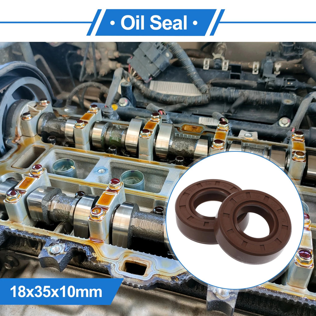 Set of 2 Oil Seal Rotary Shaft Seal FKM Rubber 18x35x10mm for Various Models