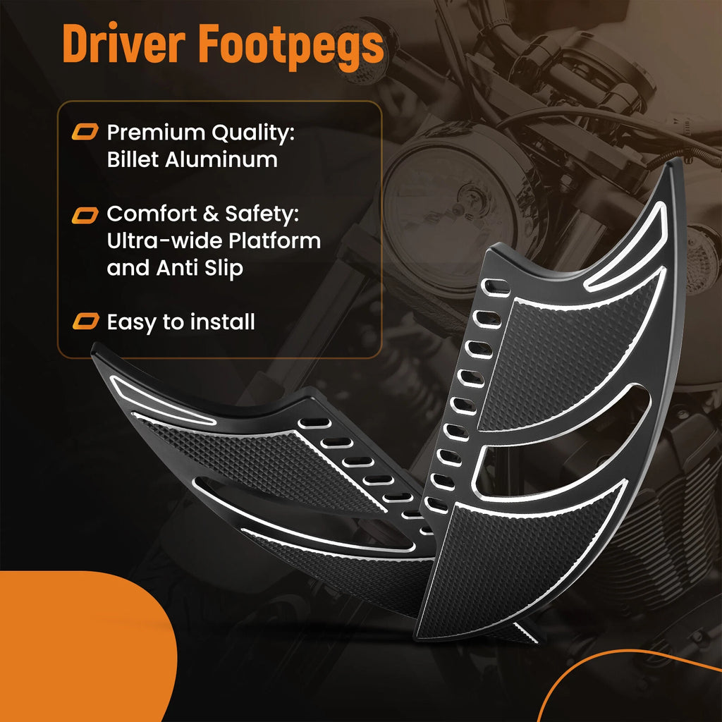 CNC Driver Floorboards Foot Pegs for Harley Touring Electra Glide Softail