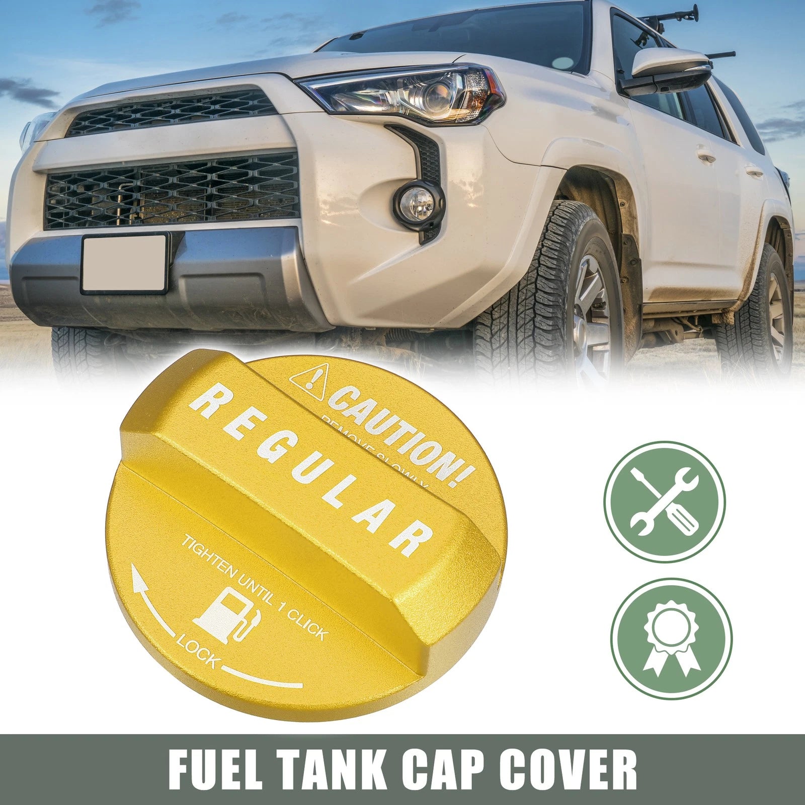 Fuel Tank Cap Cover for Toyota  Gold Tone