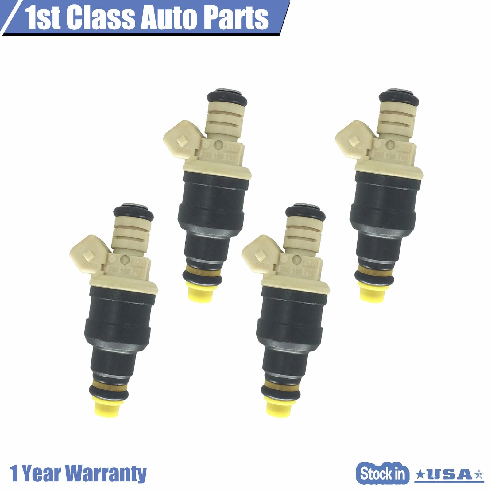 Set of 4 Fuel Injectors for Ford (1985–1993)
