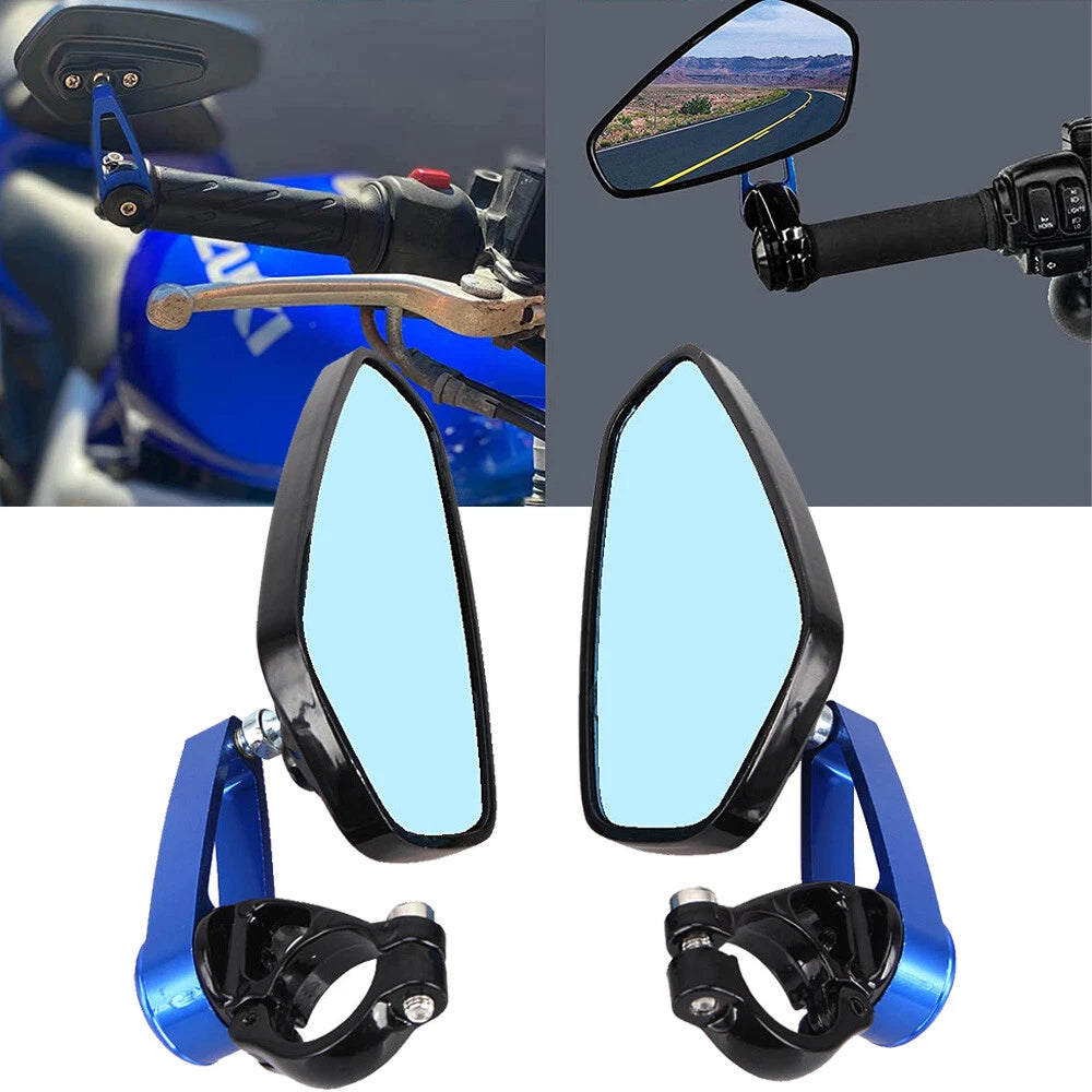 7/8" Handle Bar End Rearview Mirrors for Universal Motorcycle (All Years)