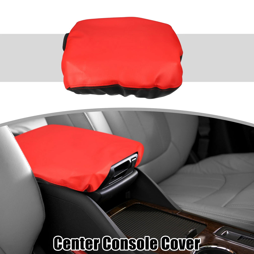 Center Console Cover Waterproof for Dodge Ram 1500 (2009–2018) Black Red 703820594871