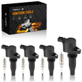 Set of 4 Ignition Coils + Spark Plugs for Lincoln MKZ, Mercury Mariner (2007–2012)