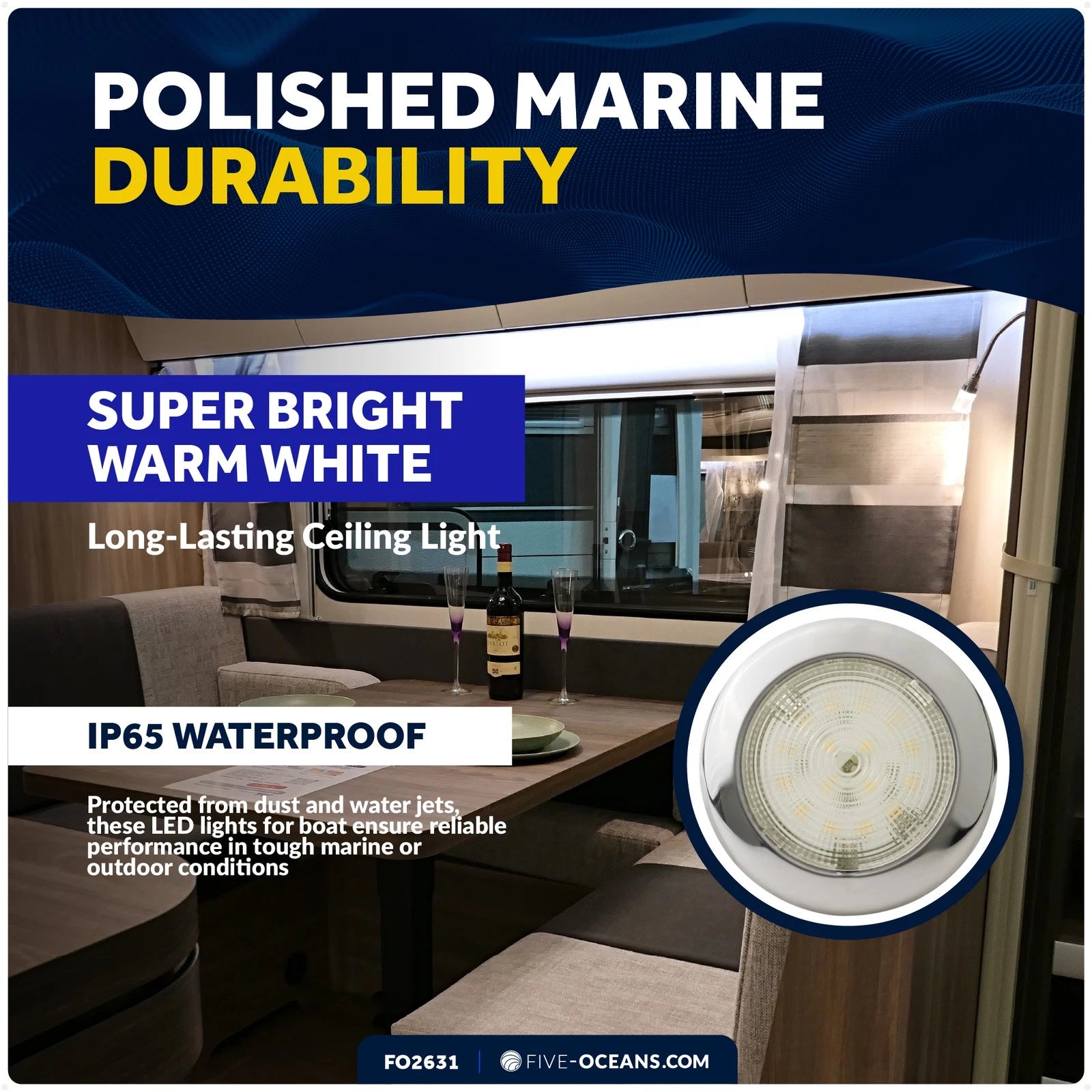 LED Interior Dome Light for Universal Vehicles (12V)