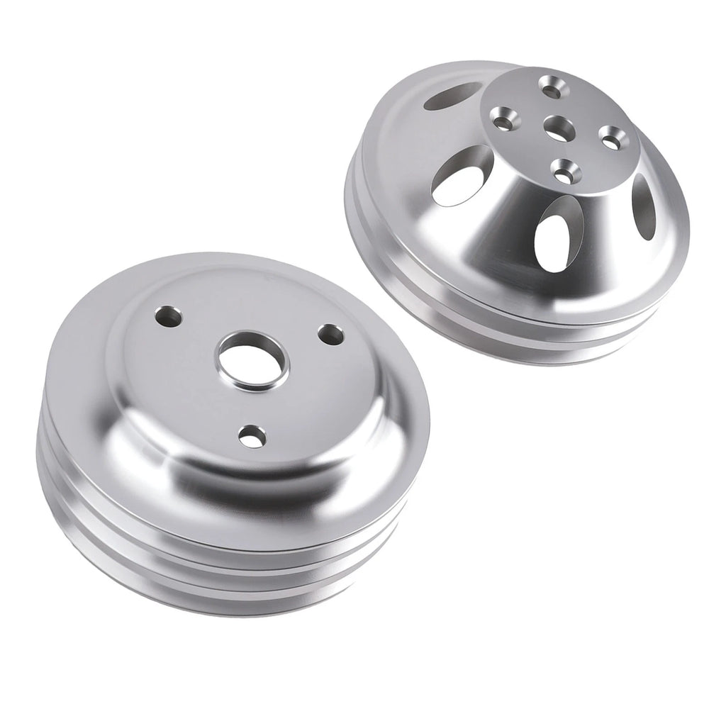 Aluminum 2&3 Groove Pulley Combo for Chevy Small Block 265-400 V8 (1967–1986)