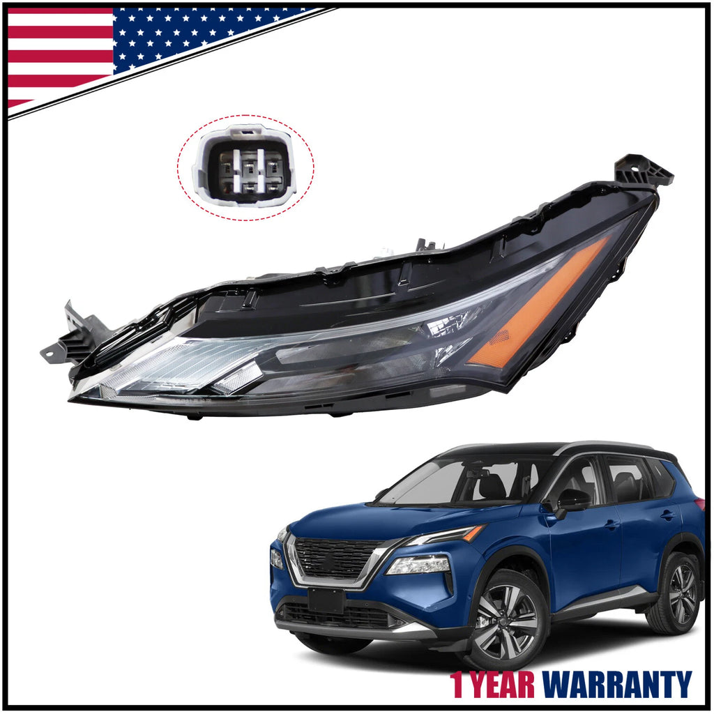 LED DRL Headlight Headlamp w/Halogen Signal for Nissan Rogue (2021–2023)
