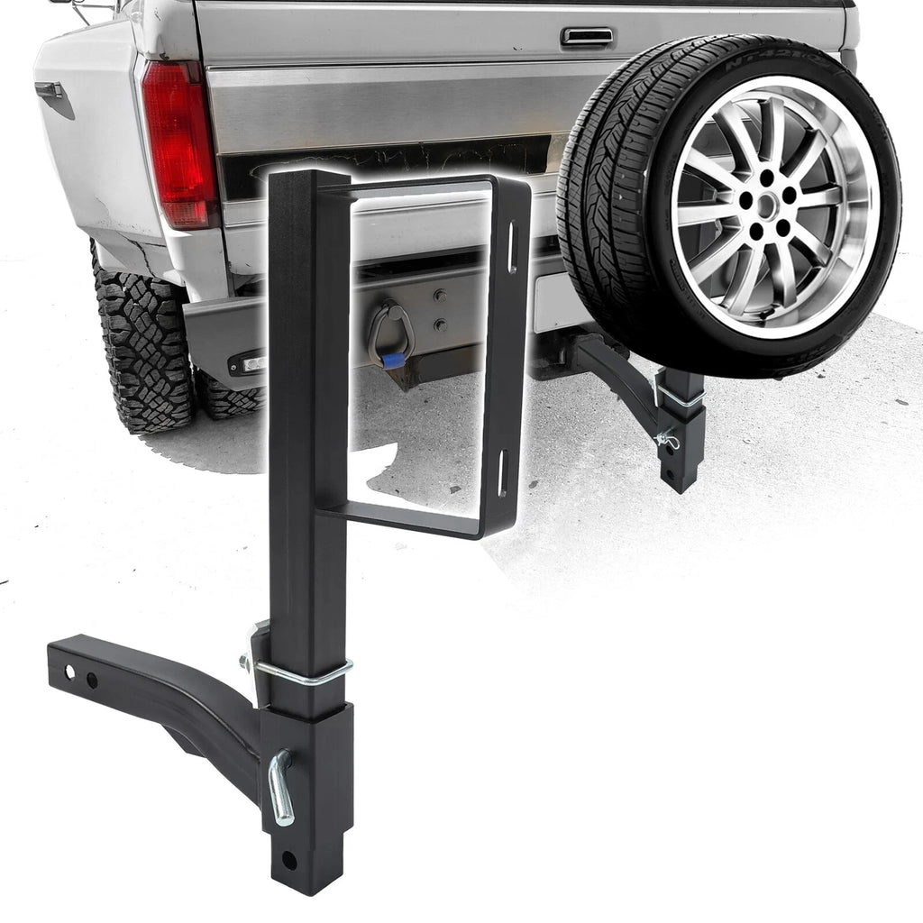 Spare Tire Mount Carrier Bracket for SUV ATV UTV RV Truck Car (2" Receiver)