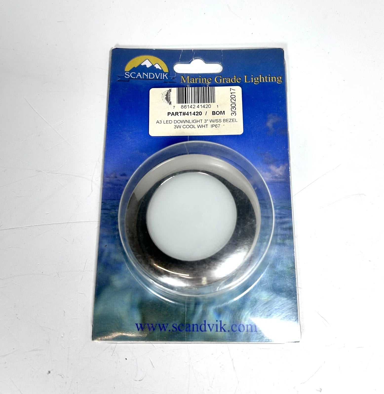 A3 LED Downlight 3'' for Scandvik 41420 (Cool White, Stainless Steel Bezel)