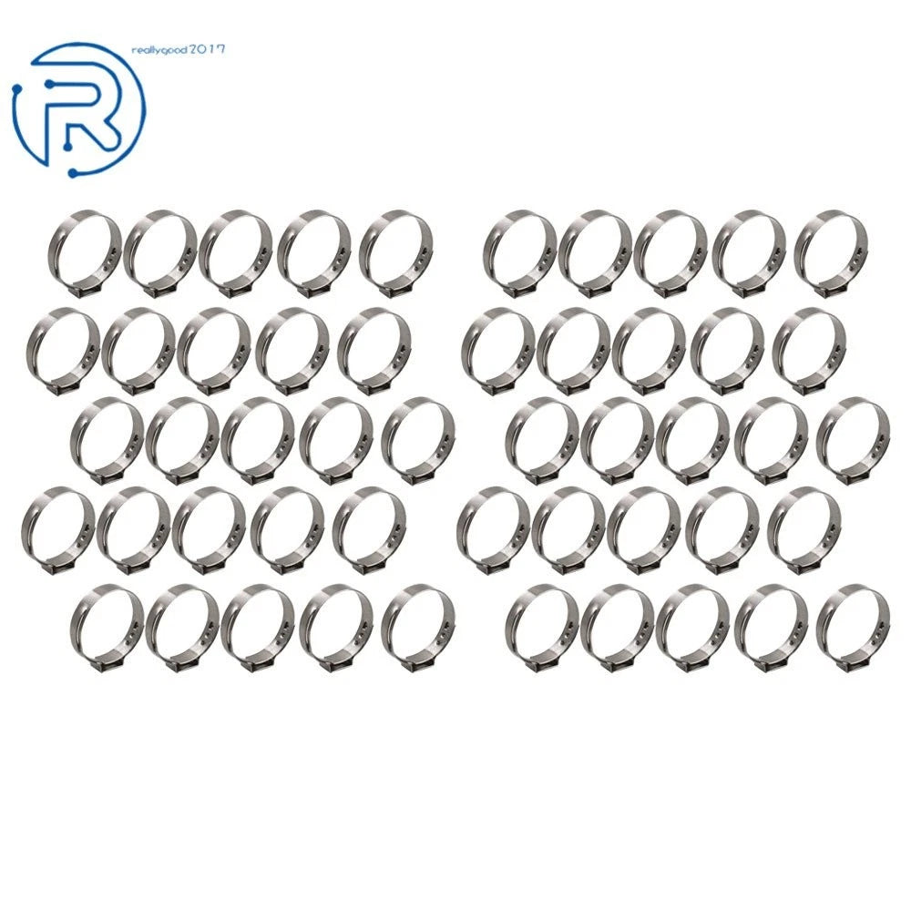 100 Piece 1" Stainless Steel Clamp Cinch Ring Fitting for Tubing