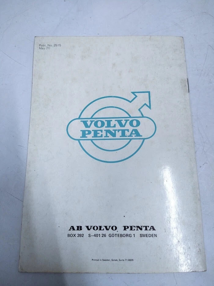 Instruction Book for Volvo Penta 2515 Aquamatic Outboard Drive