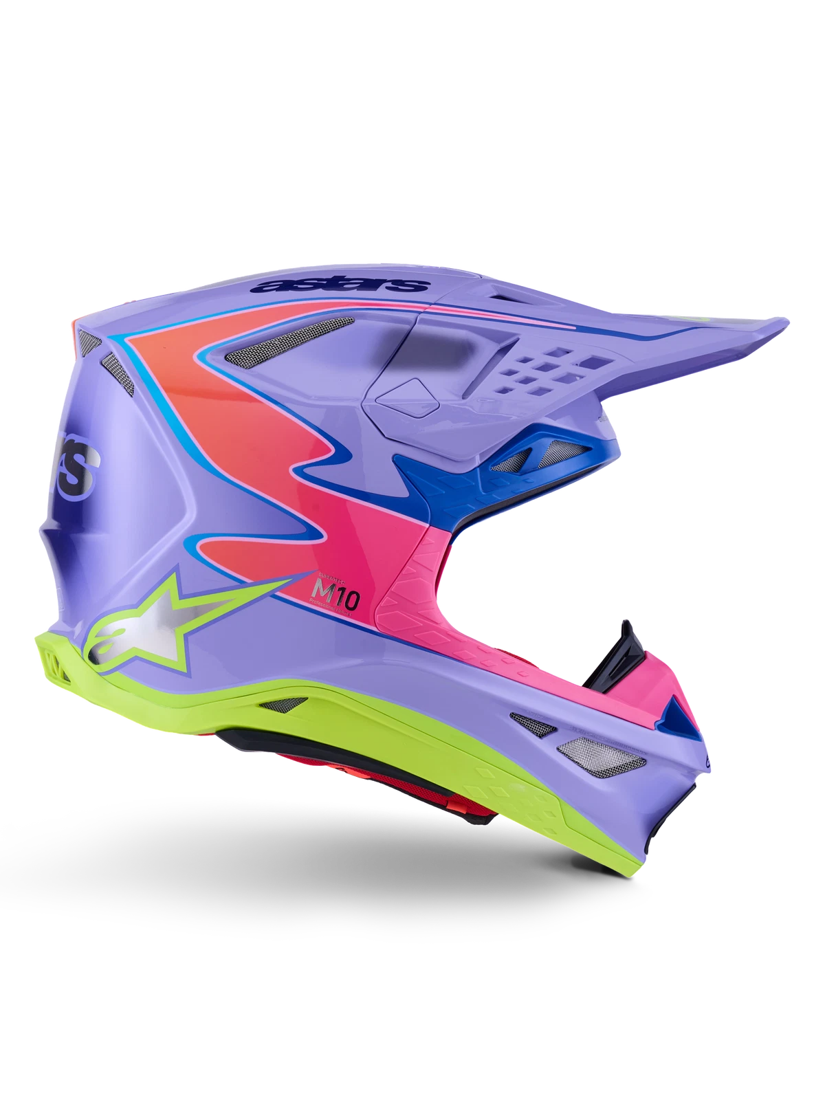 S-M10 Offroad Helmet for Alpinestars (Large, Purple Pink Yellow Fluo)