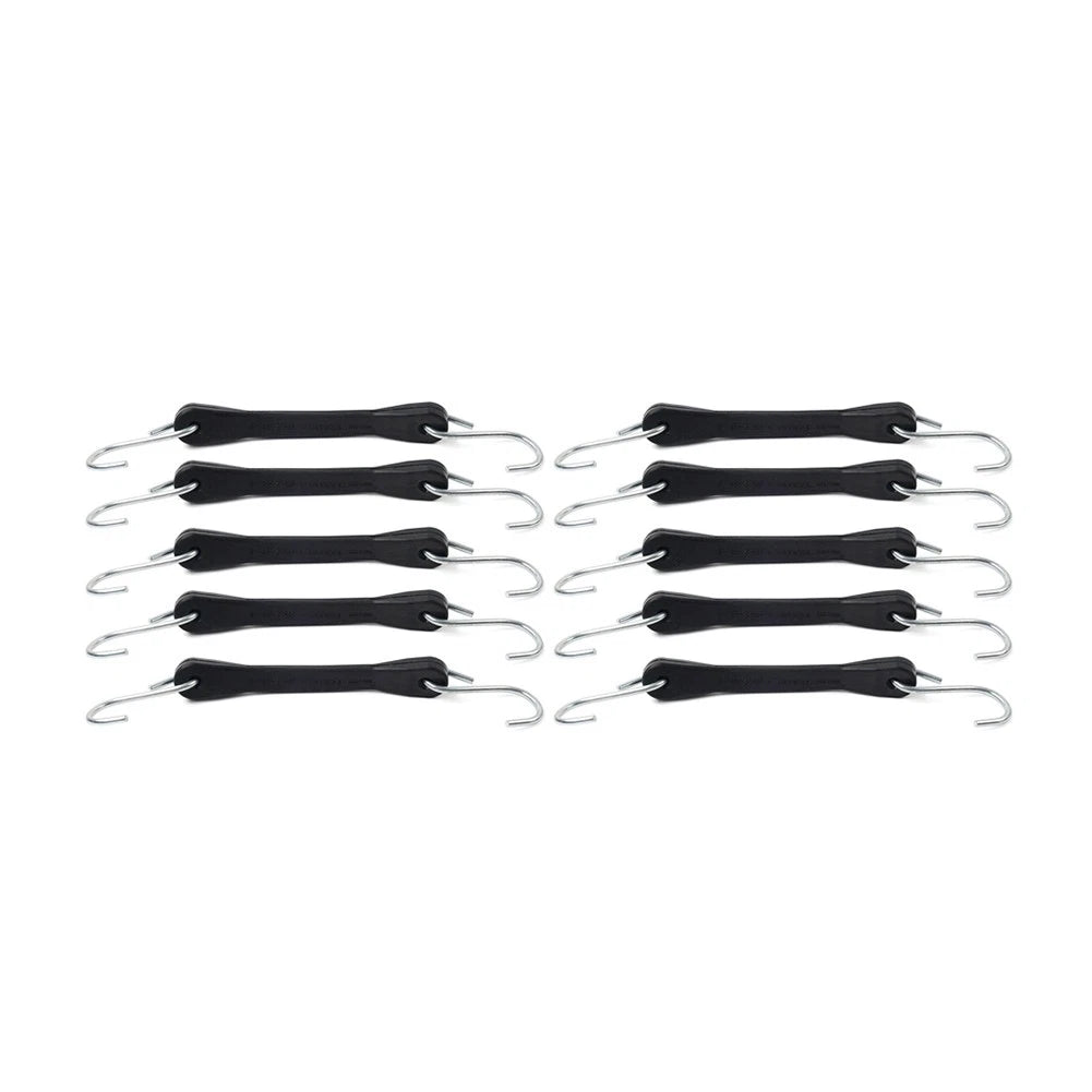 Set of 10 Heavy Duty Rubber Tarp Straps with Hooks for Automotive Use