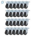 24 Pack 2" Rubber Swivel Caster Wheels with Top Plate & Bearing