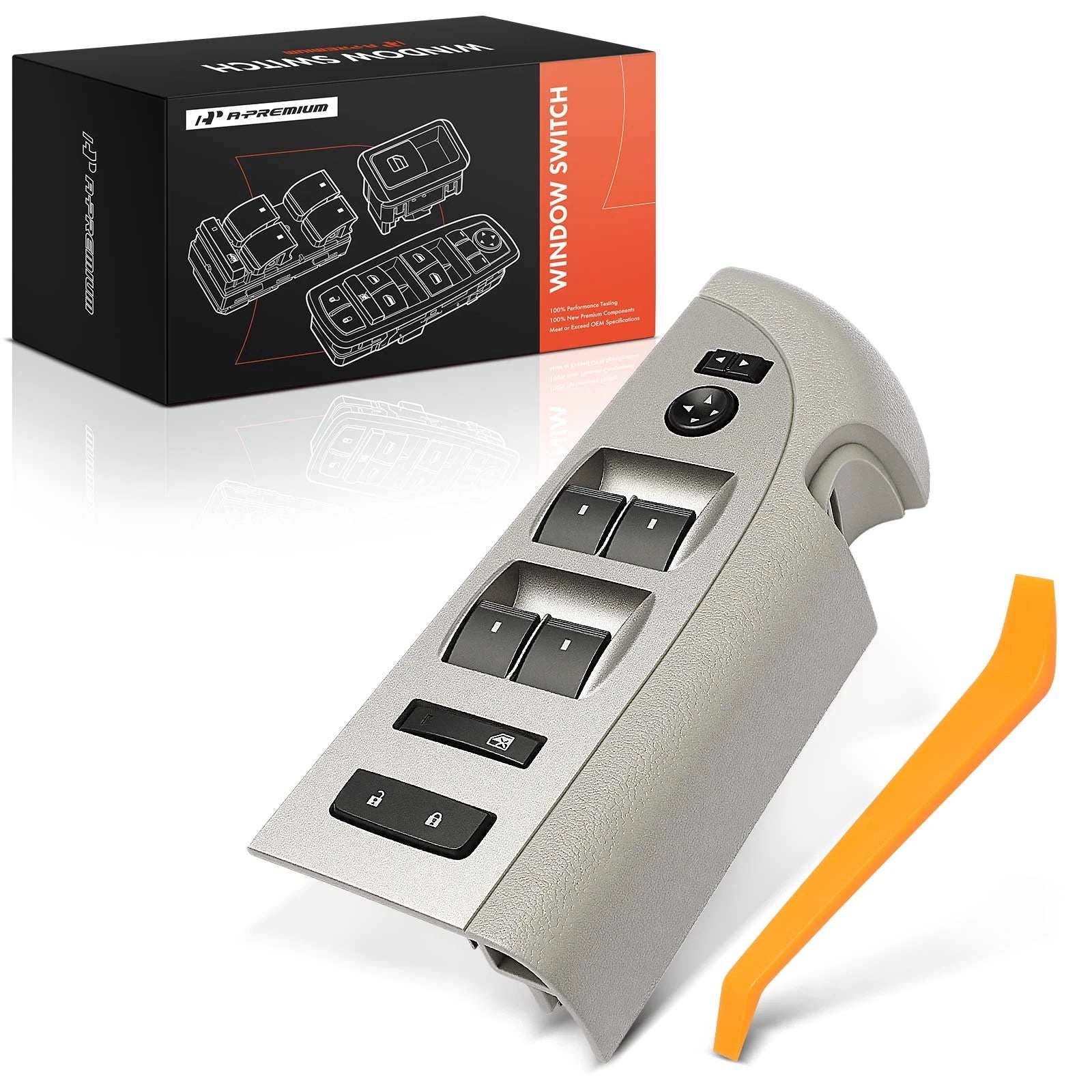 Front Left Gray Window Switch for Chevy Silverado 1500 (2009–2013)