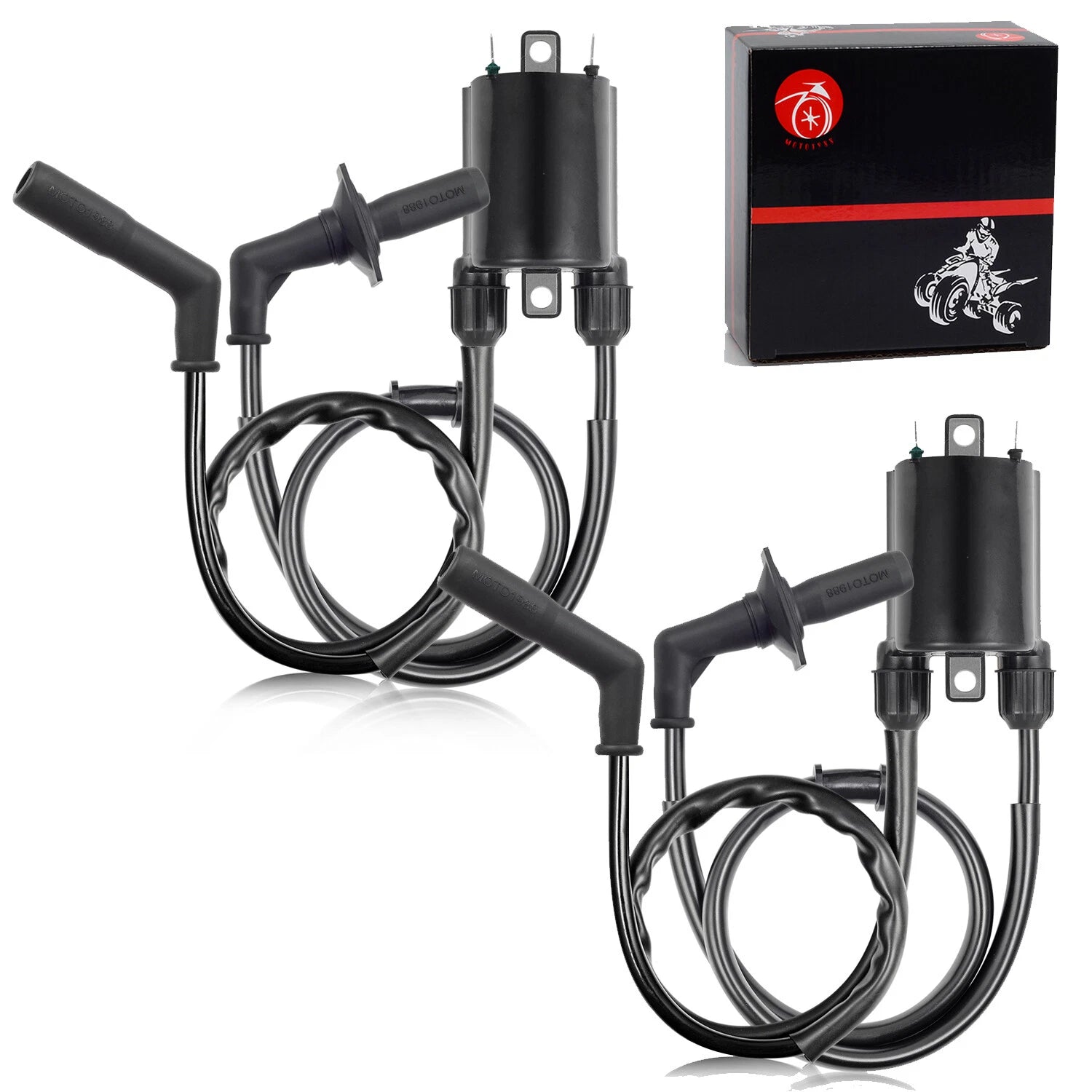 Set of 2 Ignition Coil & Spark Plug Cap for Honda Shadow Sabre 1100 (2000–2007)