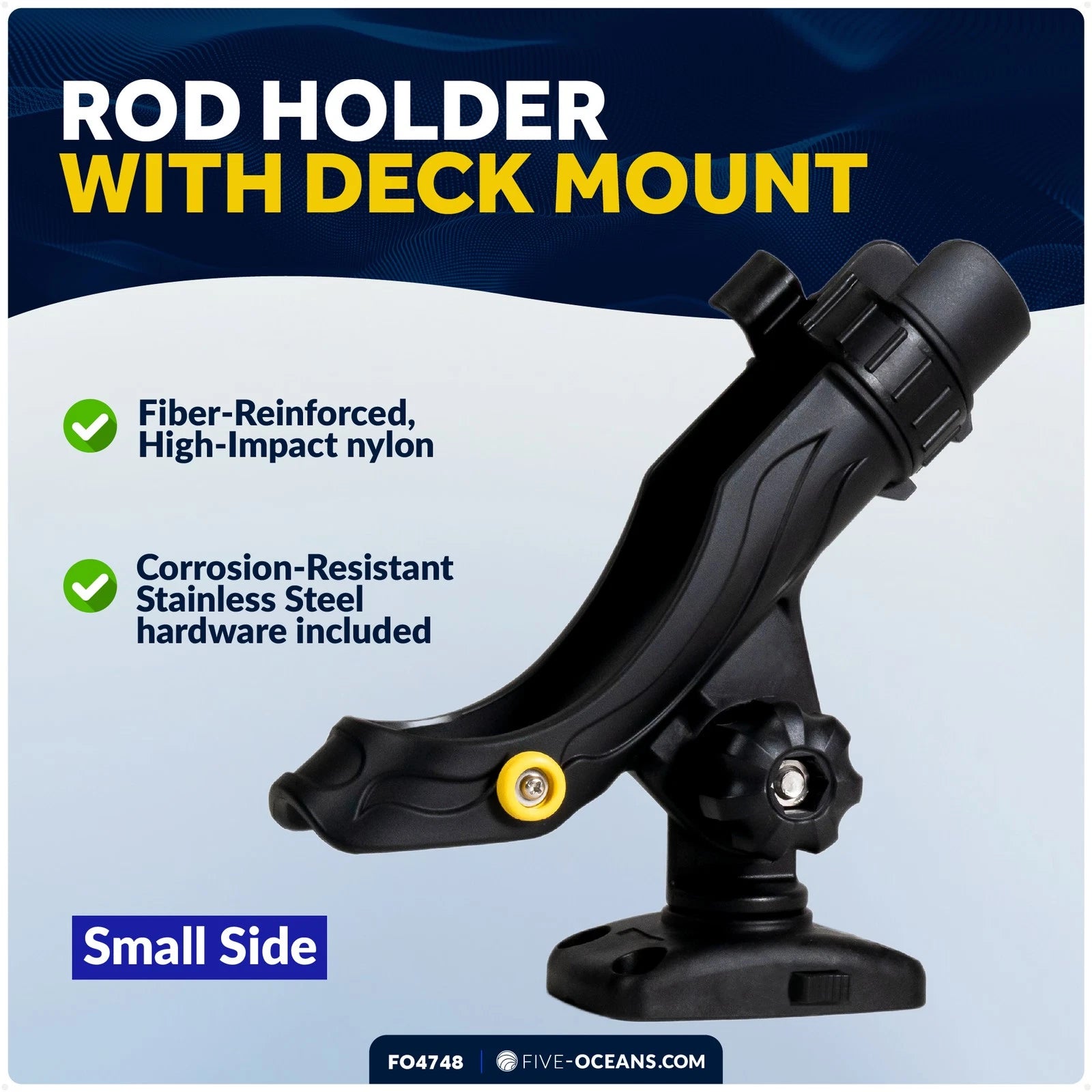 Adjustable Fishing Rod Holder for Kayak (Deck Mount Base)