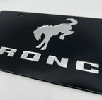 Acrylic Premium Black License Plate Frame for Ford Bronco Block Letters (1966–1996)