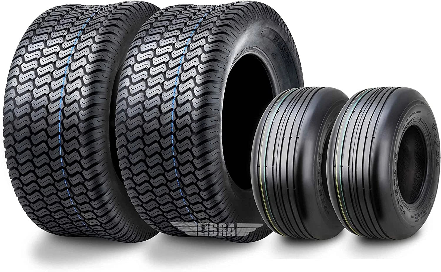 Set of 4 Wanda Turf Tires for Zero-Turn Lawn Mower (13x5-6 & 20x10-8)
