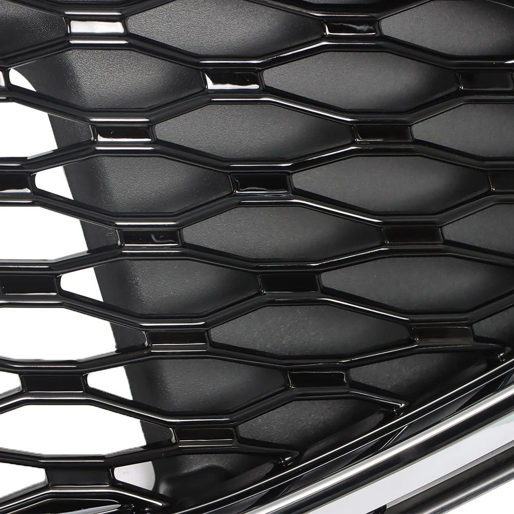 Front Grille Bumper for Ford Fusion (2017–2018) Honeycomb Chrome Black