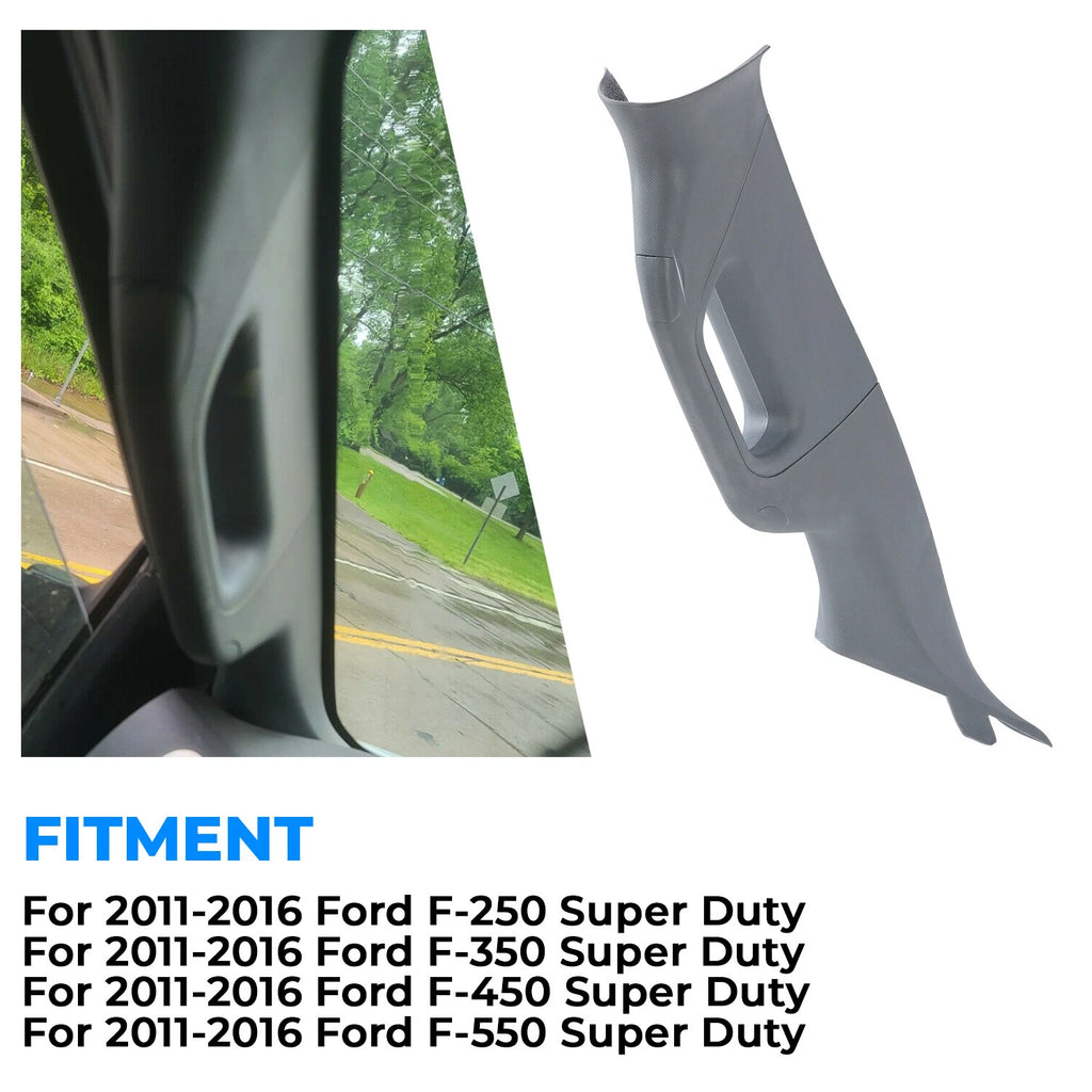 Left Driver A Pillar Handle Trim Grey for Ford F250 F350 F550 (2011–2016)