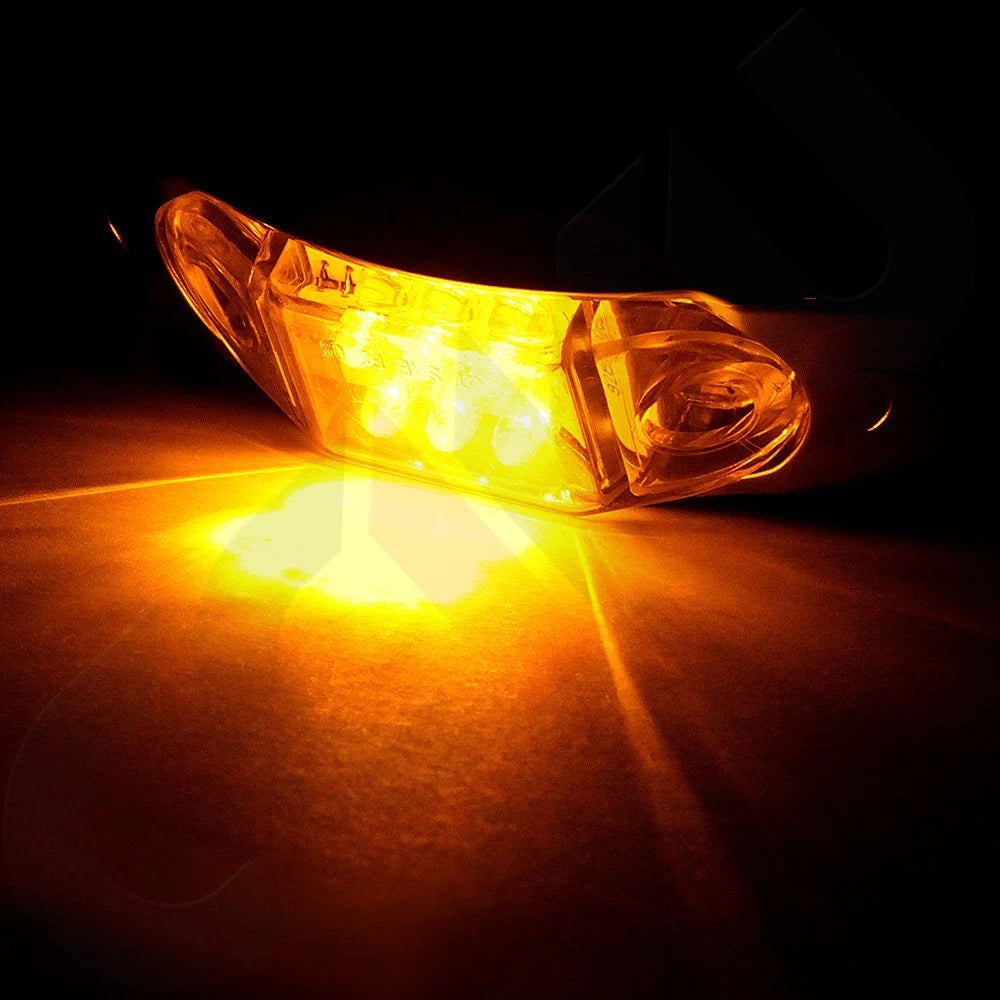 LED Side Marker Lamp for Trailer (6 Diode, Chrome, Amber)